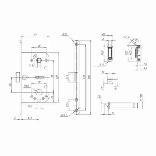 Замок дверной магнитный Punto ML85-50 BL (черный)