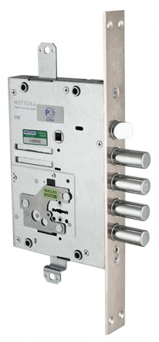 Замок врезной сувальдный с защёлкой Mottura 52.J535M-D MyKey (правый), ключ 60 мм