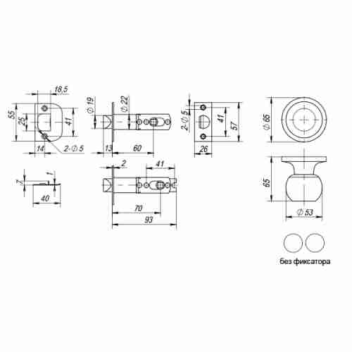 Ручка защелка 672/BL BL-B (черный) фик.
