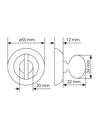 Завертка сантехническая Morelli MH-WC-CLP W/PG круглая цвет белая эмаль/золото