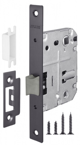 Замок межкомнатный дверной под фиксатор пластиковый Fuaro PLASTIC P72-50 GR графит
