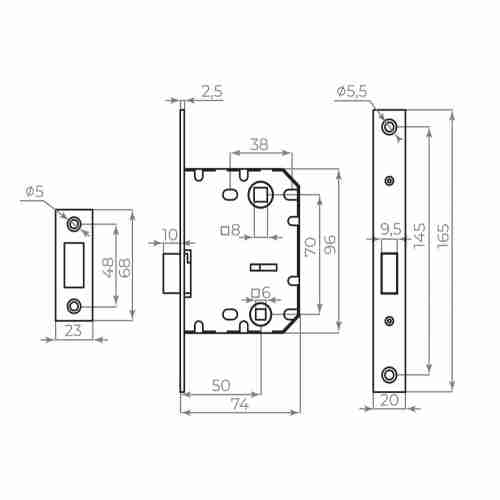 Защелка Ajax (Аякс) врезная MAGNLN72-50 CP хром