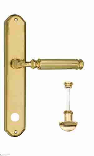 Дверная ручка Venezia "MOSCA" WC-2 на планке PL02 полированная латунь