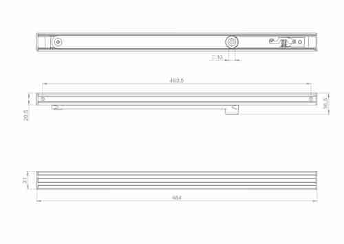 Тяга скользящая для доводчиков DCQ20-4 (40-80 кг) AL (алюминий)
