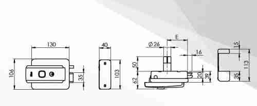 Замок накладной электромеханический ISEO (унив. внеш) 51N115