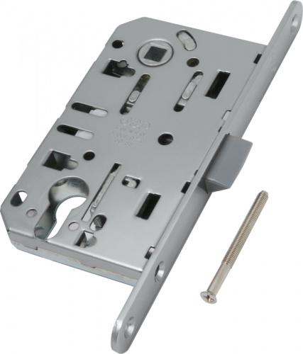 Замок дверной под цилиндр AGB (АГБ) B01103.50.06 хром пласт.яз. тех.упаковка без отв. планки