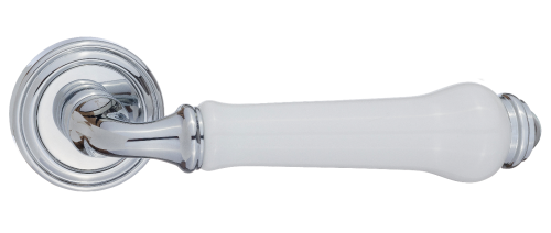Ручки дверные RENZ INDH 617-16 CP/WH Сиракузы хром блестящий/белая керамика