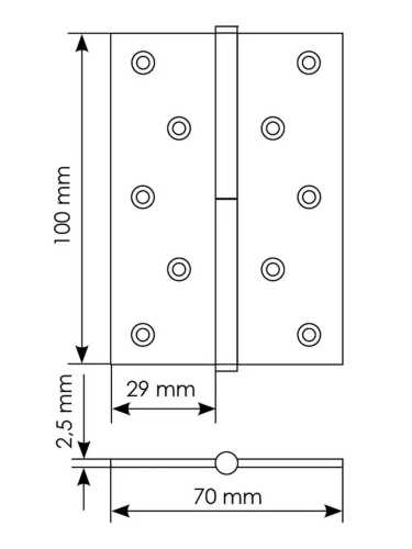 Петля разъемная карточная Morelli MSD 100X70X2.5 BL L стальная левая, врезная, цвет черный, сталь