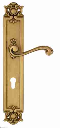 Дверная ручка Venezia "VIVALDI" CYL на планке PL97 французское золото + коричневый