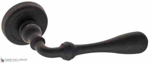 Дверная ручка на круглом основании Fratelli Cattini "RETRO" D1-NM матовый черный