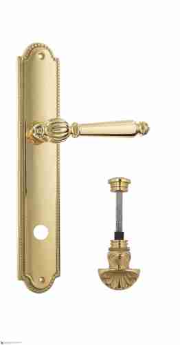 Дверная ручка Venezia "PELLESTRINA" WC-4 на планке PL98 полированная латунь