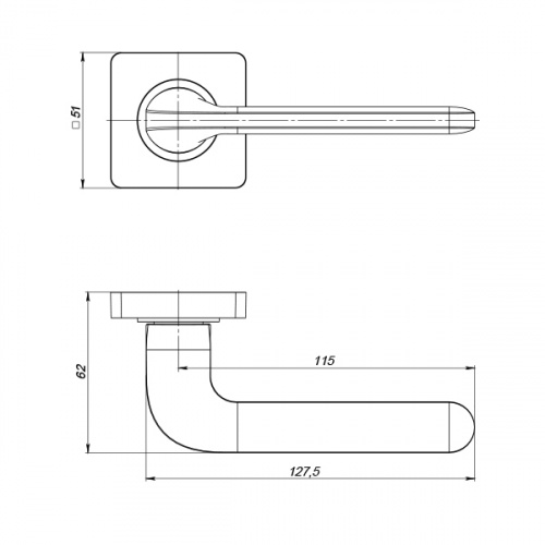 Ручка раздельная Punto DROID ZQ SN/CP-3 матовый никель/хром