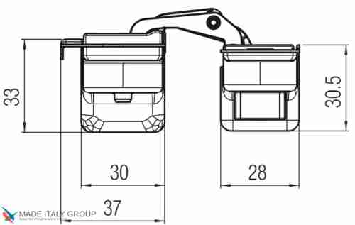 Kubica HYBRID 6360 45 CR.SAT петля скрытая универсальная асимметричная, цвет МАТОВЫЙ ХРОМ (60 kg)