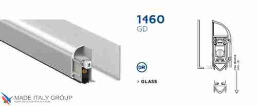 Автоматический порог накладной для стекла Venezia 1460GD/700-500 мм, 1 уровень, серебристый