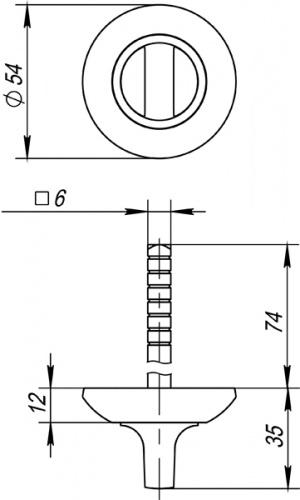 Завертка сантехническая Fuaro BKW6 AR-CP-8 (без ответной части)