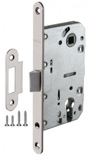 Замок дверной межкомнатный под цилиндр Fuaro Plastic P85C-50 SN матовый никель