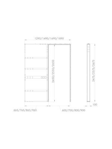 Пенал для скрытой раздвижной Armadillo (Армадилло) системы SLD.Comfort-PENAL caseta 900/2600