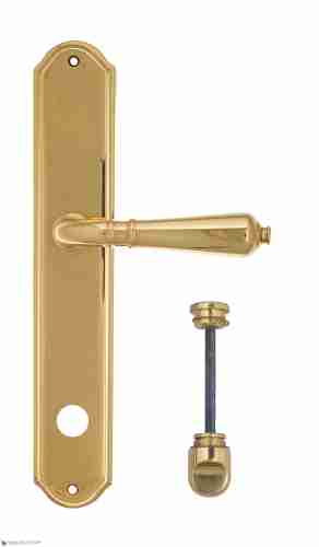 Дверная ручка Venezia "VIGNOLE" WC-2 на планке PL02 полированная латунь