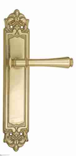Дверная ручка Venezia "CALLISTO" на планке PL96 полированная латунь