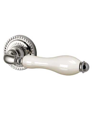 Комплект: Ручки Armadillo Silvia CL 1 Silver-925/LWP-109+Завертка+Бесшумн замок Fuaro/серебро/фарфор