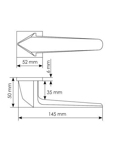 Ручка дверная Morelli SOUK MH-55-S6 BL раздельная на квадратной розетке 6 мм, цвет черный, ЦАМ Light