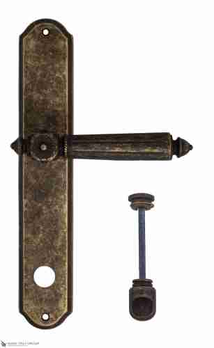 Дверная ручка Venezia "CASTELLO" WC-2 на планке PL02 античная бронза