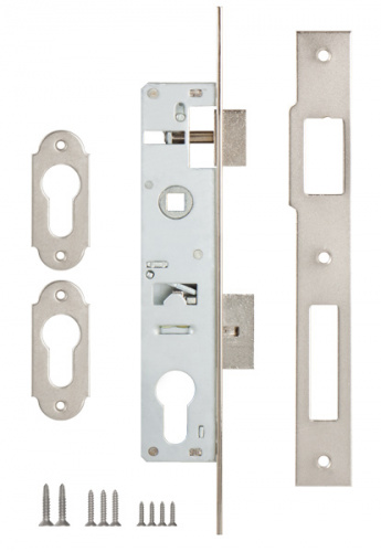 Корпус узкопрофильного замка с защёлкой KALE KILIT 153 (20 mm) w/b никель