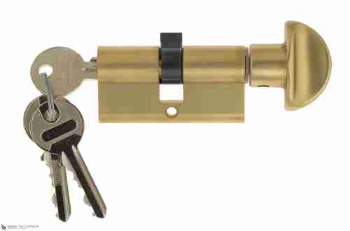 Цилиндровый механизм ключ-вертушка Venezia 25/10/35 французское золото