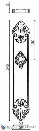 Дверная ручка Venezia GIULIETTA CYL на планке PL95 матовая бронза