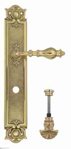 Дверная ручка Venezia "GIFESTION" WC-4 на планке PL97 полированная латунь