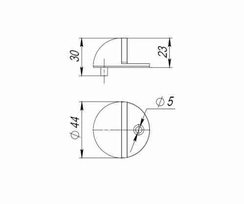 Упор дверной DS PF-50 SN-3 матовый никель