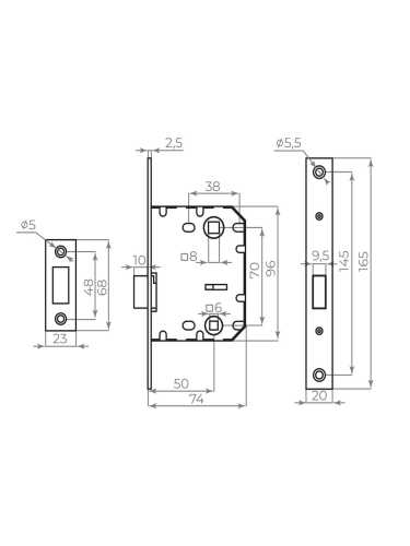 Защелка Ajax (Аякс) врезная MAGNLN72-50 AB бронза