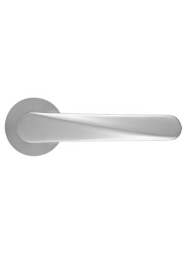 Ручка дверная Morelli CAYAN MH-58-R6 MSC раздельная на круглой розетке 6 мм, цвет-мат. сатин.хром, ЦАМ Light