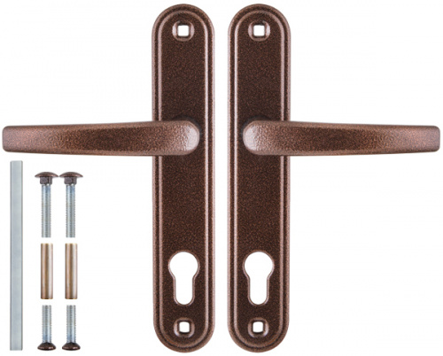 Ручка на планке дверная под цилиндр Гардиан 4132 Вега (медный антик) /124:1:54(2474)/