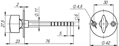 Ручка поворотная Armadillo SB-30/6-CP-8 (хром)