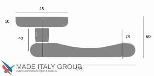 Дверная ручка на квадратном основании Fratelli Cattini "UNICA" 8-CR полированный хром