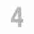 Цифра "4" самоклеящаяся SS304 (50х30) (FUARO) SSC сатинированный хром Цифра "4" самоклеящаяся SS304 (50х30) (FUARO) SSC сатинированный хром
