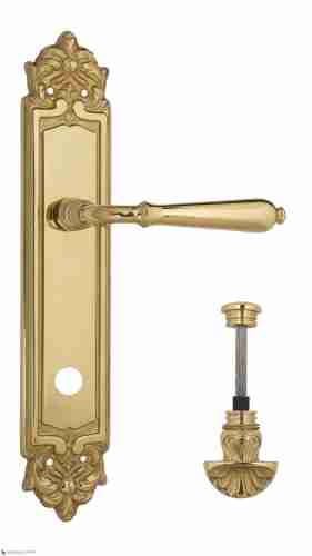 Дверная ручка Venezia "CLASSIC" WC-4 на планке PL96 полированная латунь